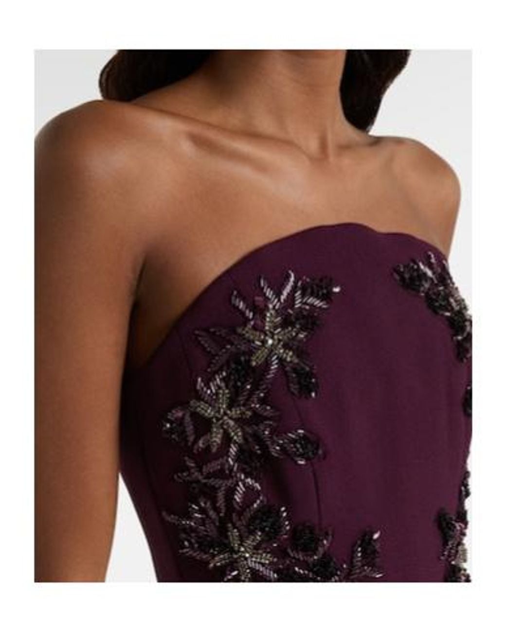 Rebecca Vallance Purple Beatrice Beaded Crepe Midi Dress