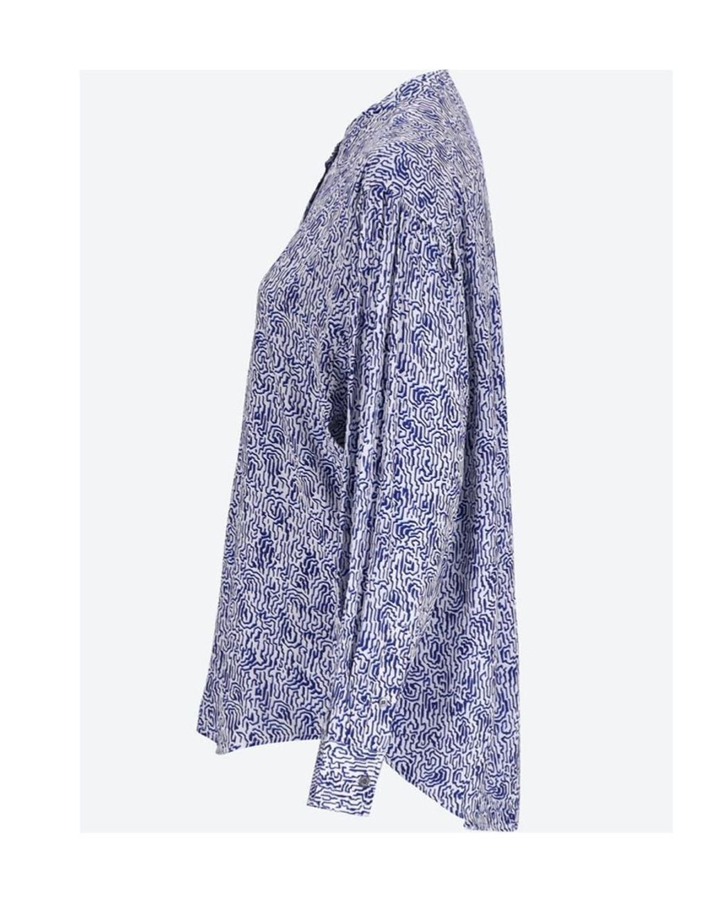 Isabel Marant Blue Catchell Abstract-Print Shirt