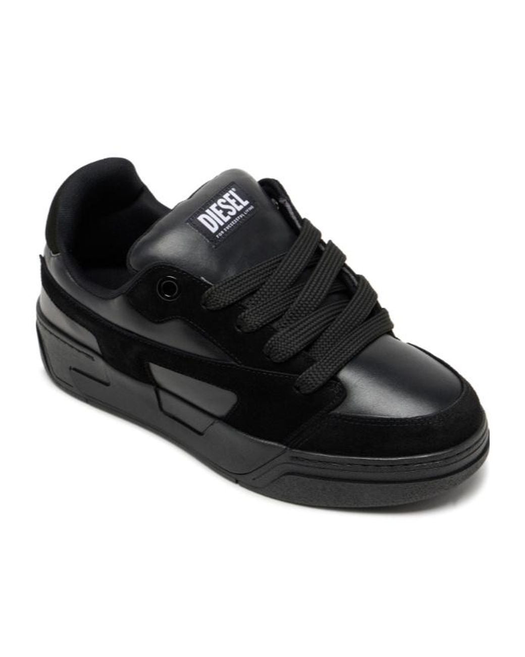 DIESEL Black D-Ollie-Monochrome Sneakers for men