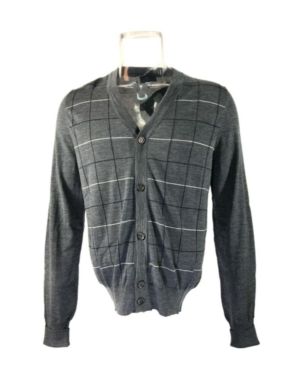 Dunhill Gray V-Neck Long-Sleeved Sweater for men