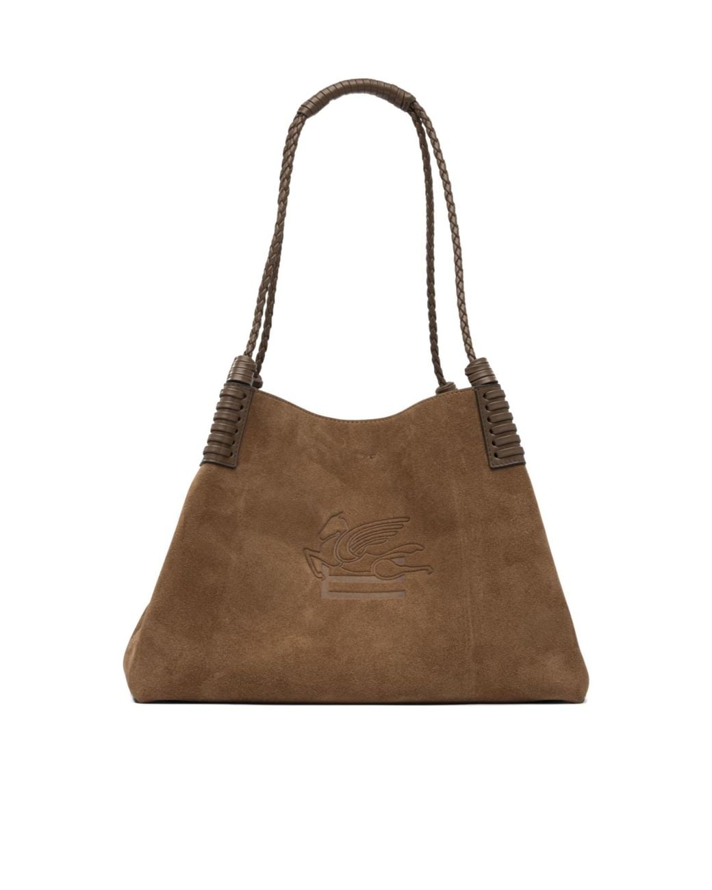 Etro Brown Libra Logo Detailed Tote Bag