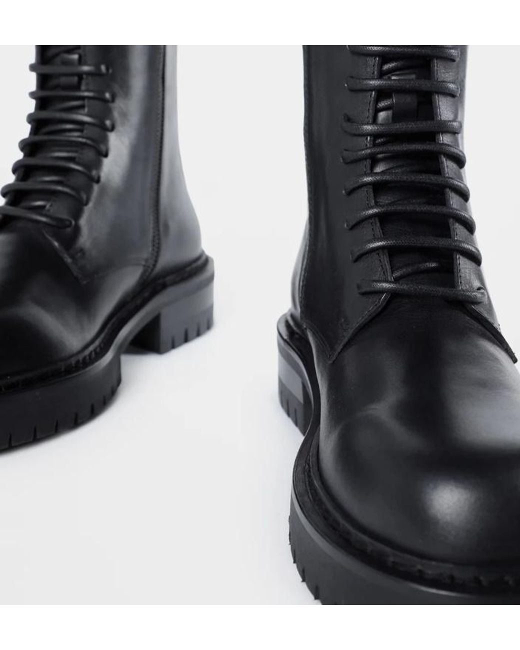 Ann Demeulemeester Black Round Toe Lace-Up Boots