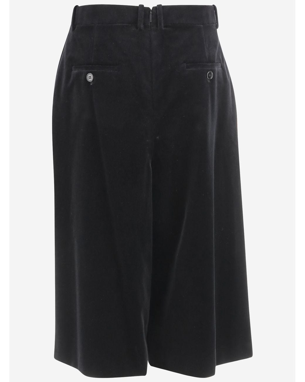 Saint Laurent Black Velours Vintage Midi Skirt