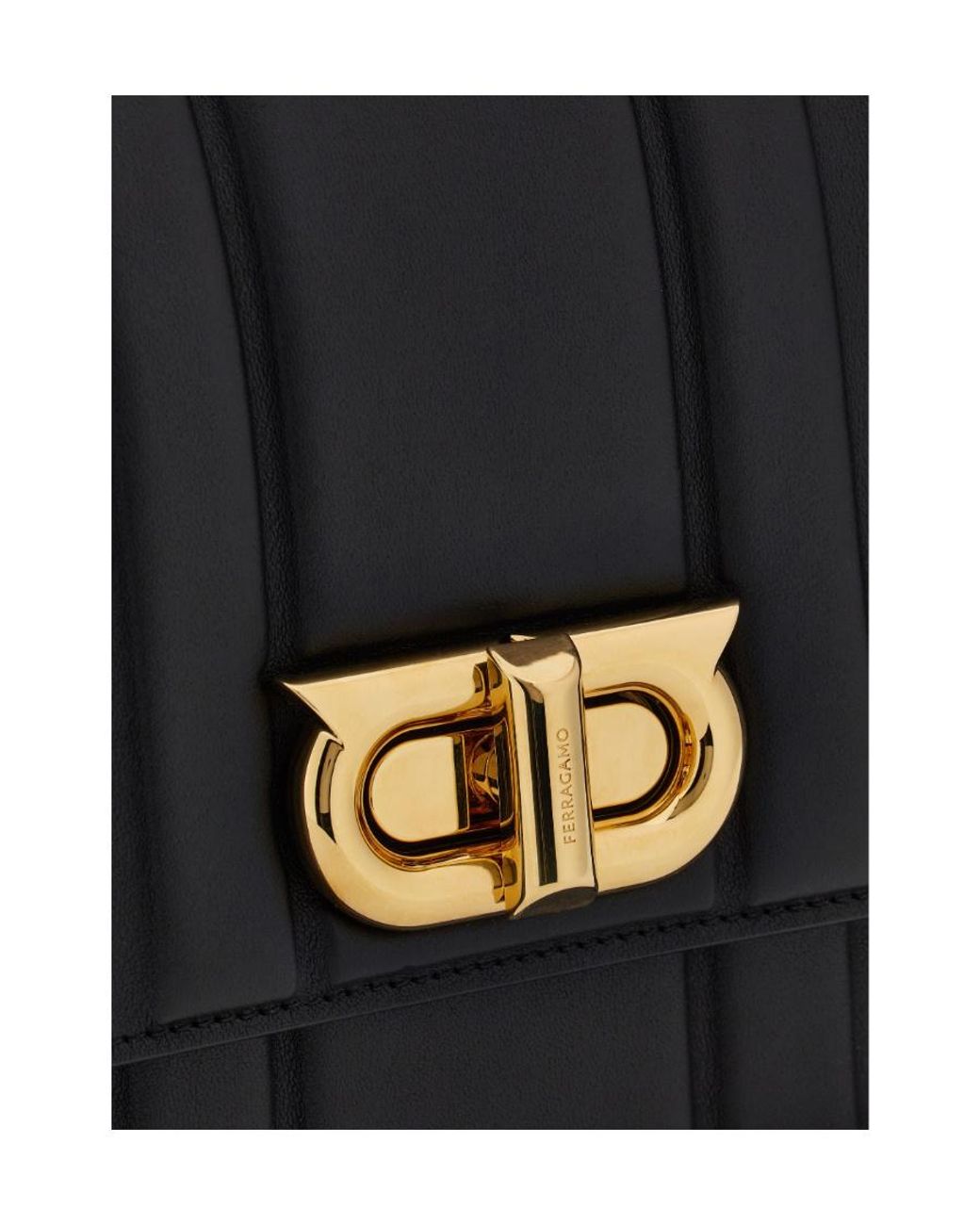 Ferragamo Black Ferragamo Logo Plaque Shoulder Bag