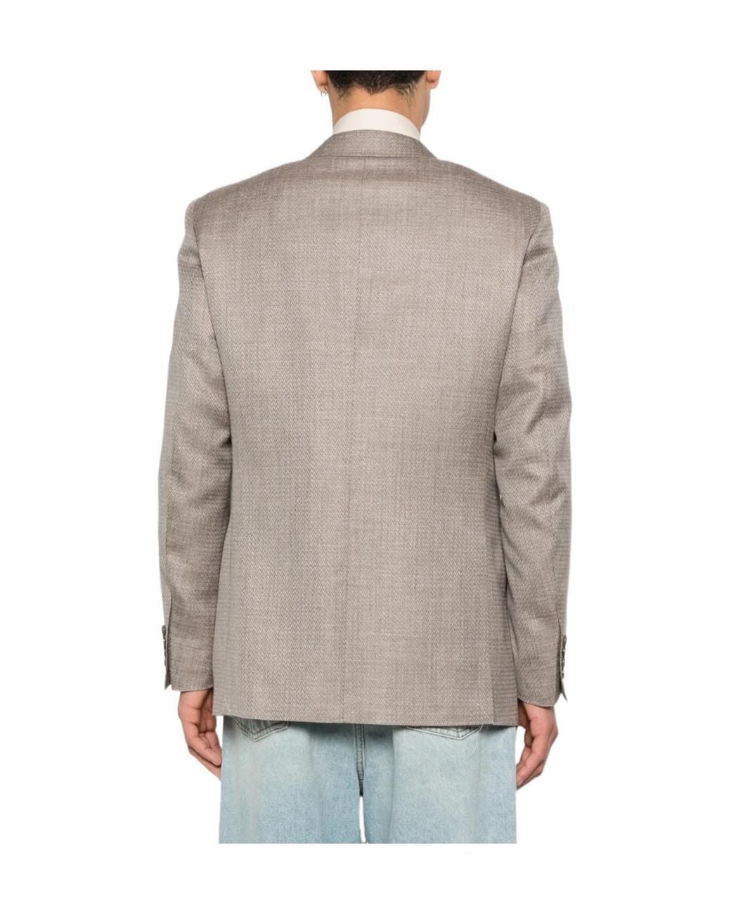 Canali Brown Textured Blazer for men