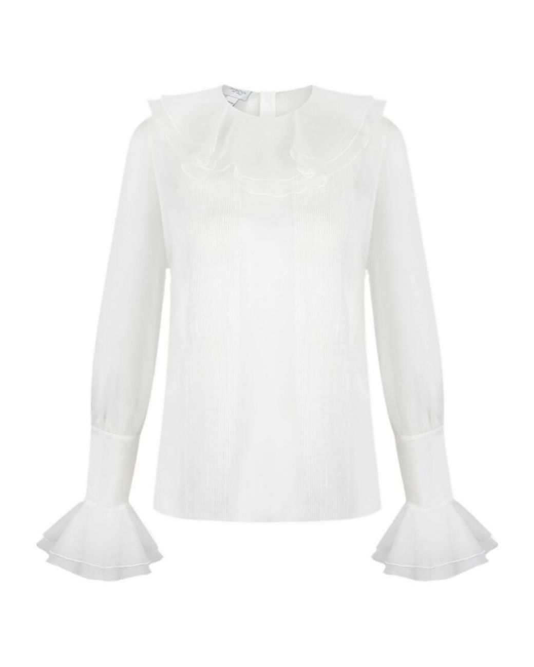 Giambattista Valli White Ruffled Tulle Shirt