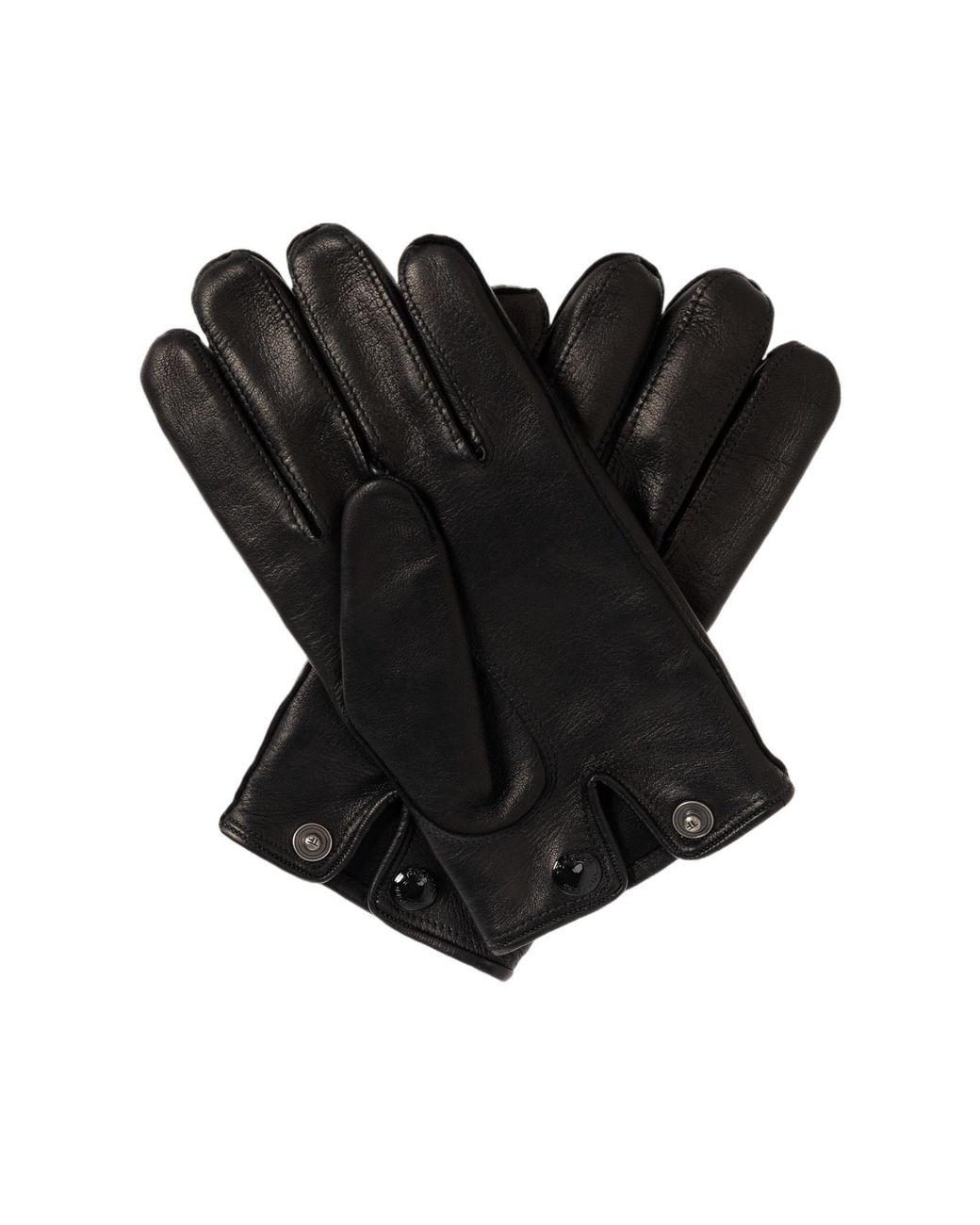 Tom Ford Black Stitched-Detail Leather Gloves for men