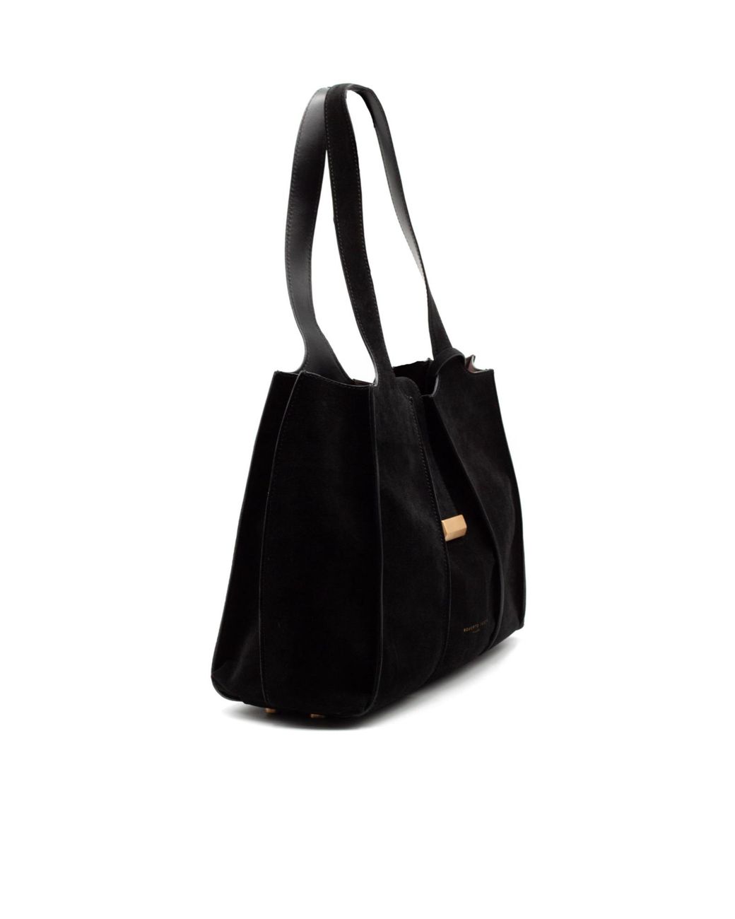 Roberto Festa Black Eloise Ribbed Tote Bag