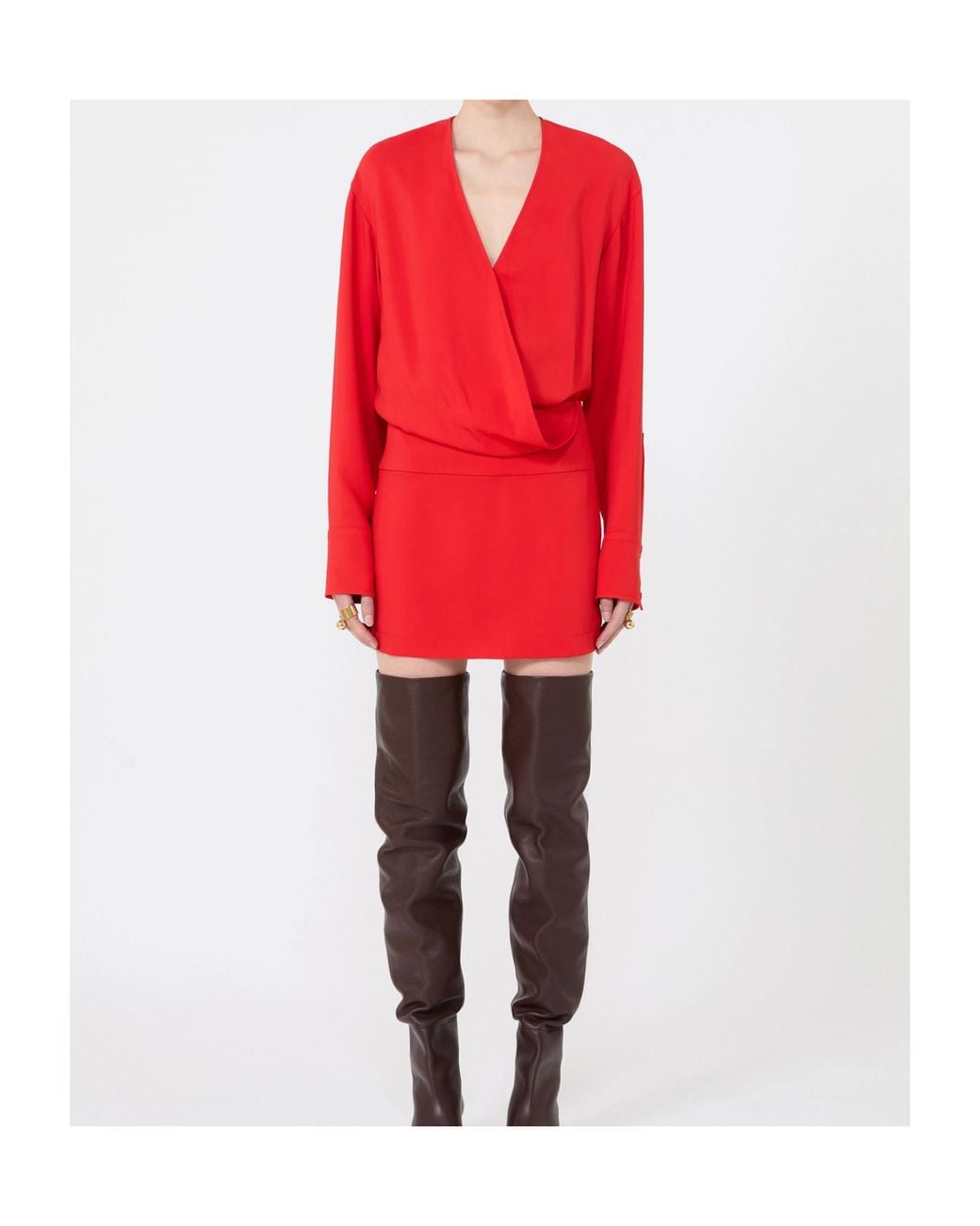 Sportmax Red Etere Draped Mini Dress