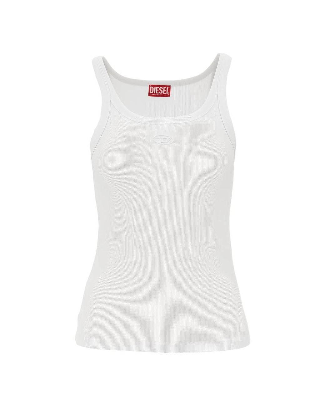 DIESEL White T-Wife-Od Ribbed Tank Top