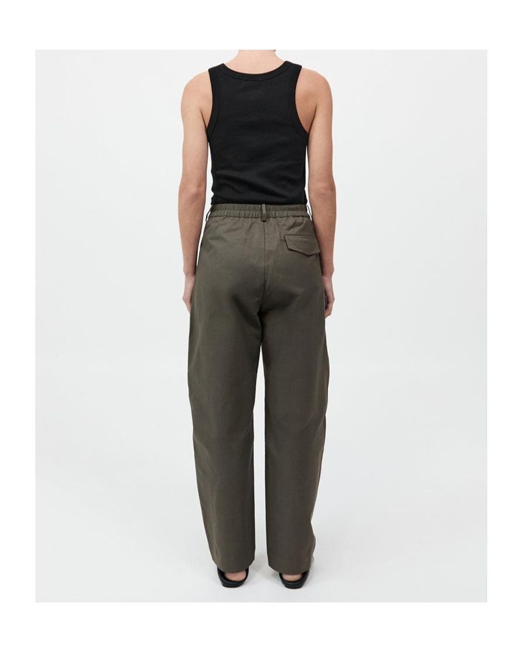 St. Agni Green Casual Pants With Belt Loops