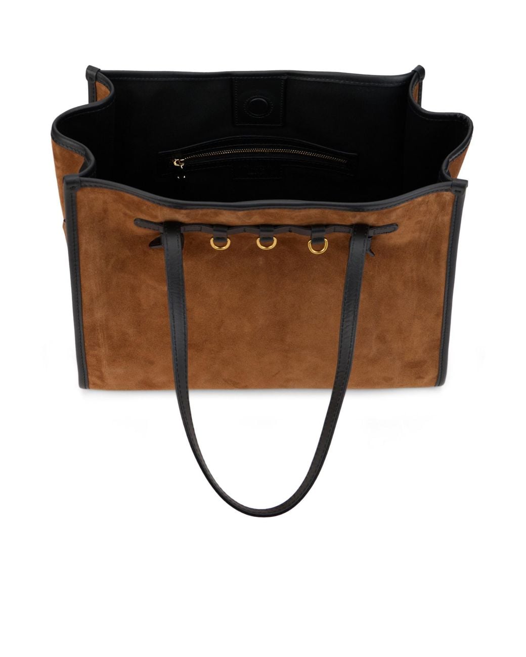 Gianni Chiarini Brown Suede Eyelet Detail Tote Bag