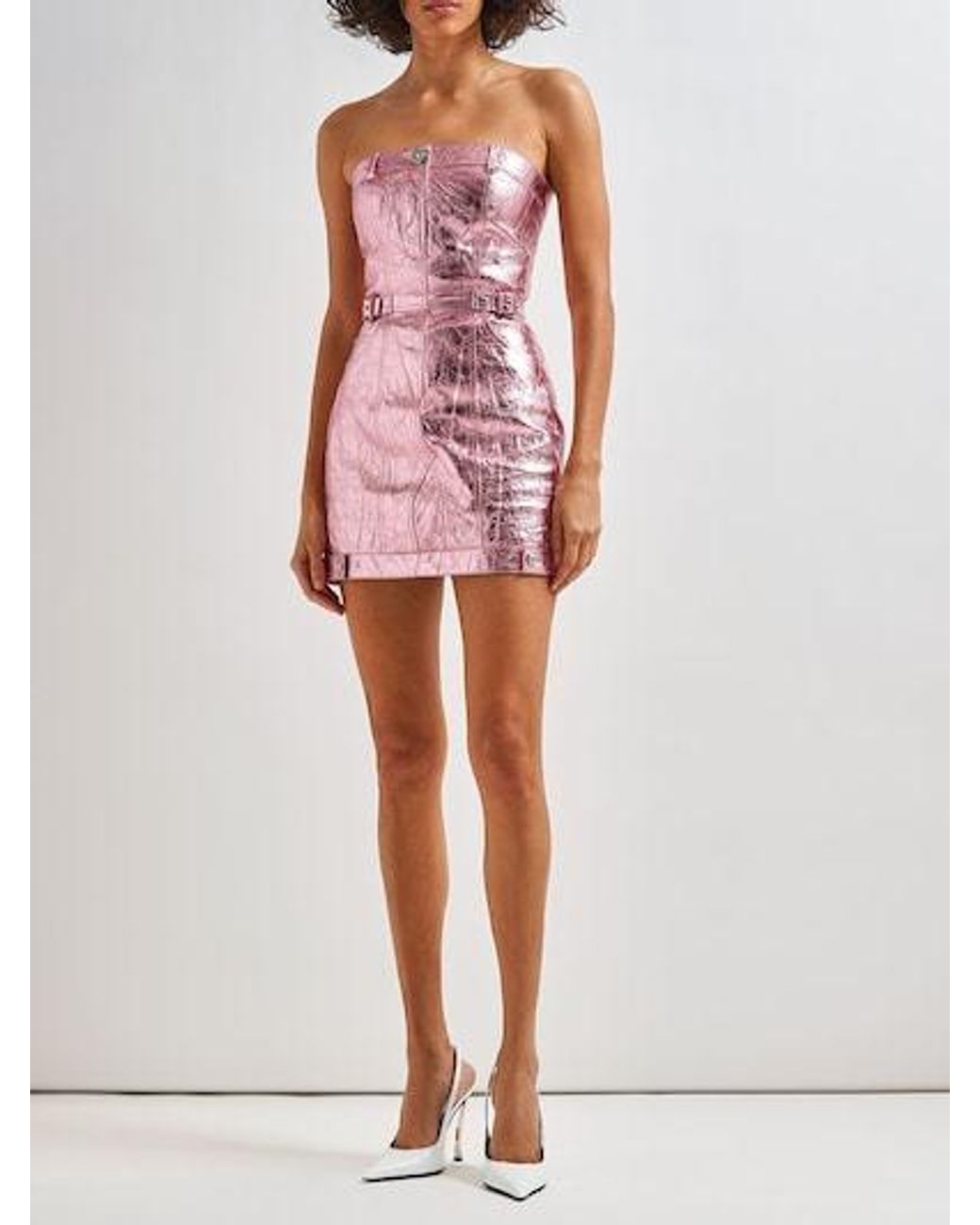 Versace Pink Strapless Mini Dress