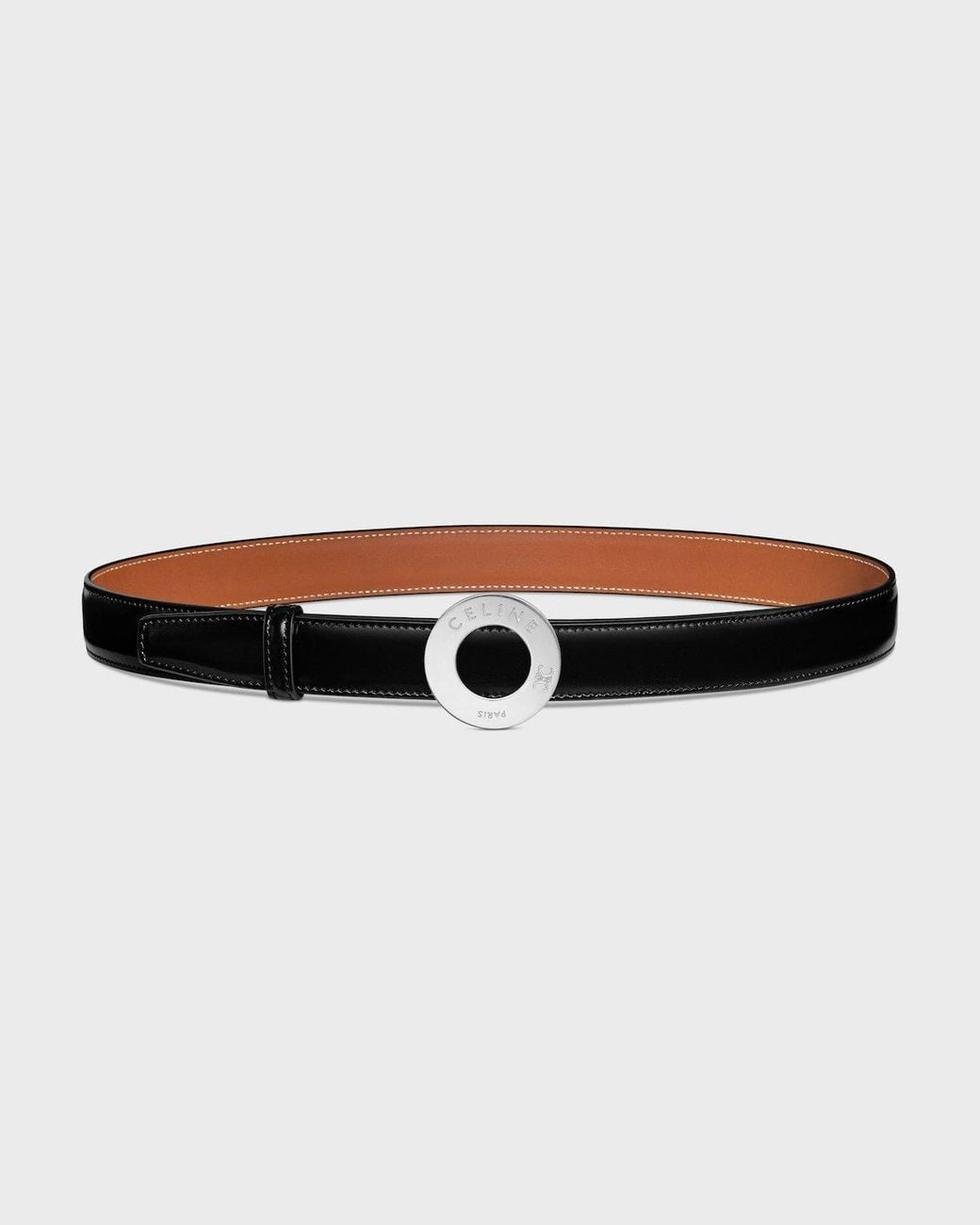 Céline White Disc-Clasp And Reversible Belt