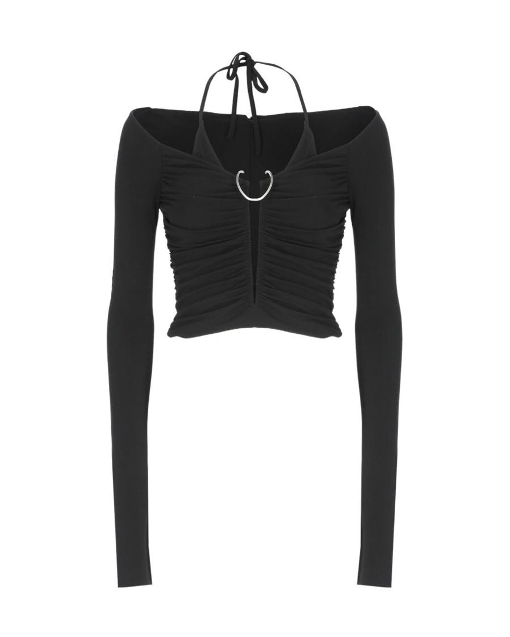 Dion Lee Black Mobius Layered Long-Sleeve Top