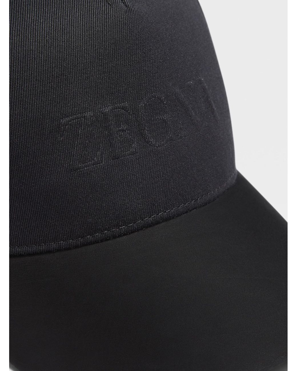 Zegna Black Embossed-Logo Baseball Cap for men