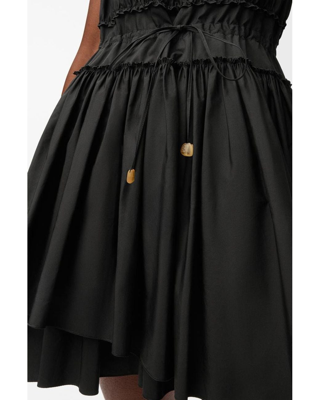 Loewe Black Drawstring Mini Dress