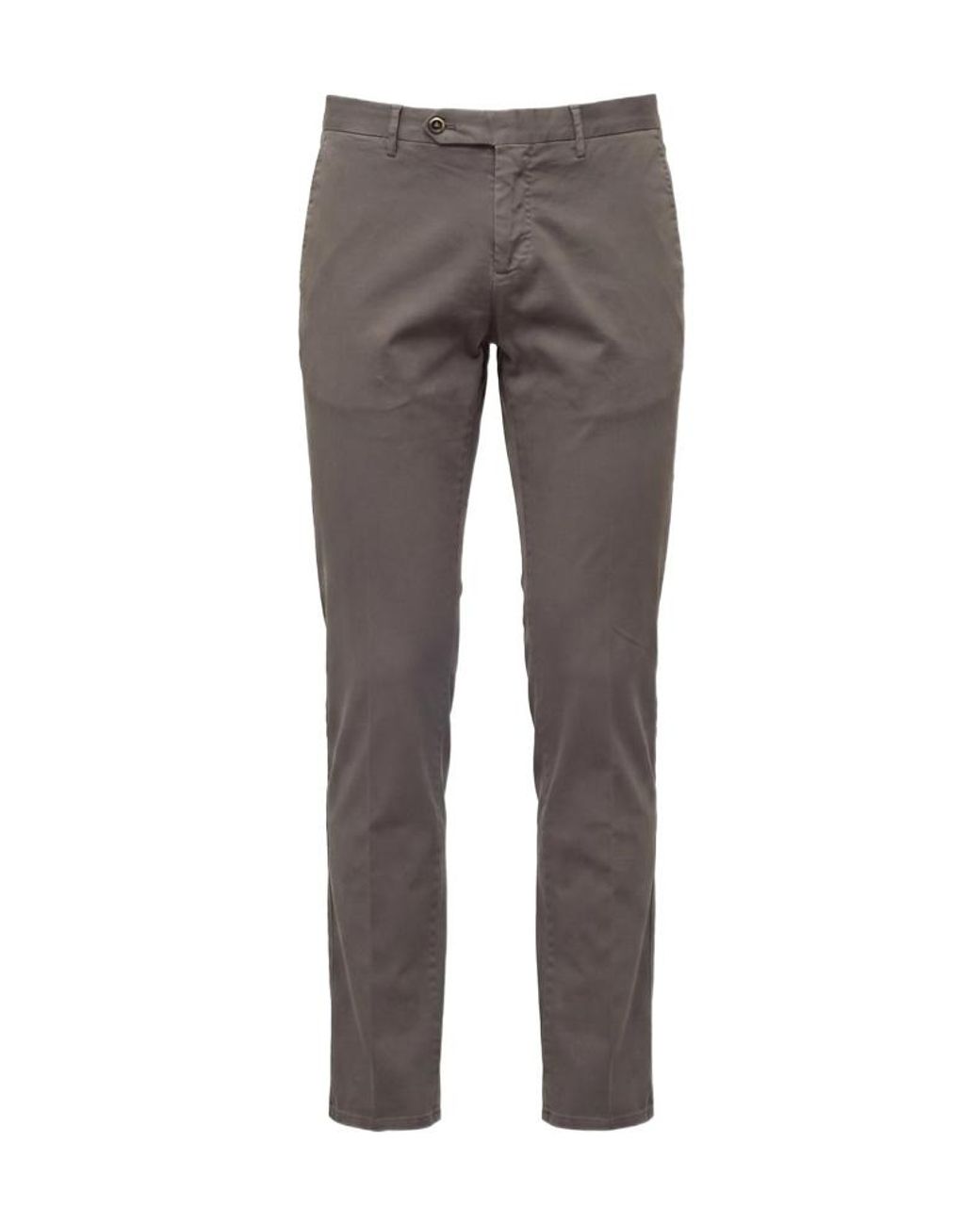 Pt Pantaloni Gray Casual Trousers With Belt Loops for men