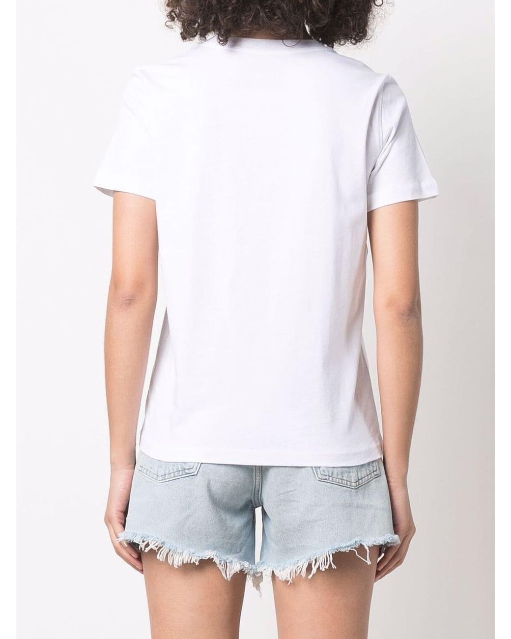 Moschino White Logo-Print Cotton T-Shirt