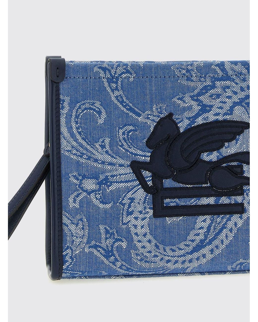 Etro Blue Zipped Clutch Bag