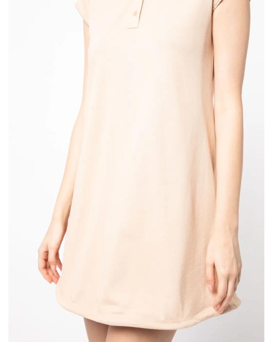 we11done Pink Contrasting-Trim Flared Cotton Dress