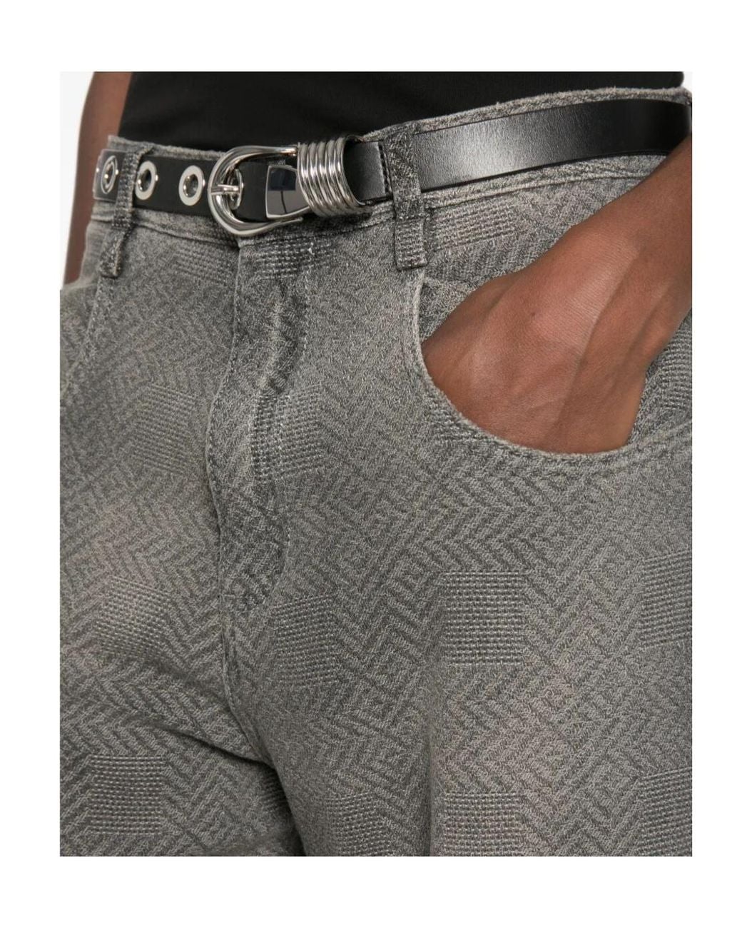 Ermanno Scervino Gray Belt-Loop Jeans