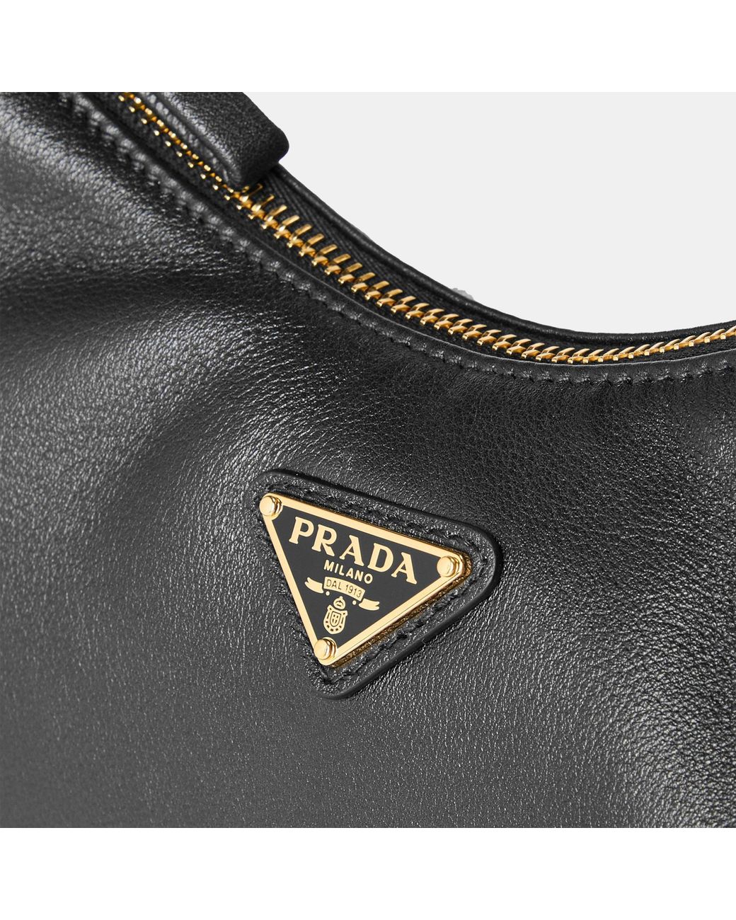Prada Black Leather Hobo Bag