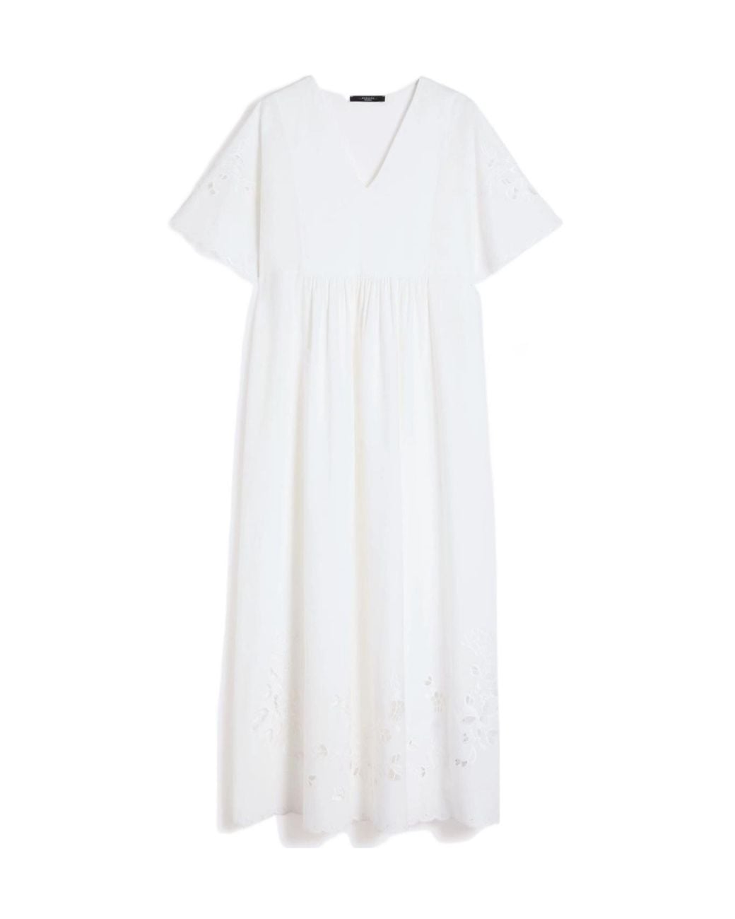 Weekend by Maxmara White Embroidered V-Neck Dress