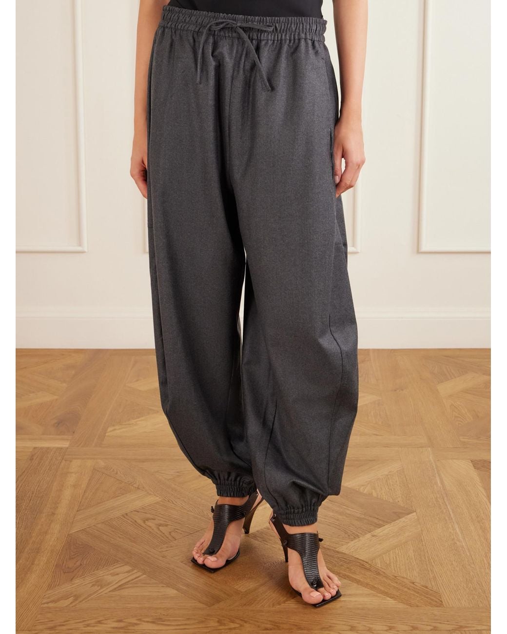 Rohe Gray Virgin Wool Wide-Leg Balloon Pants