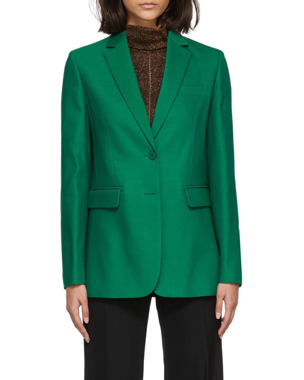 Valentino Green Single Breasted Long Sleeved Blazer