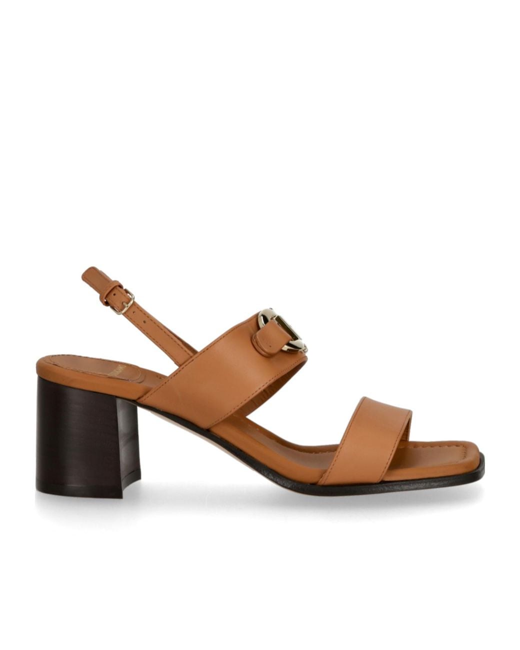Ferragamo Brown Ferragamo Gancini-Buckle Square-Toe Sandals