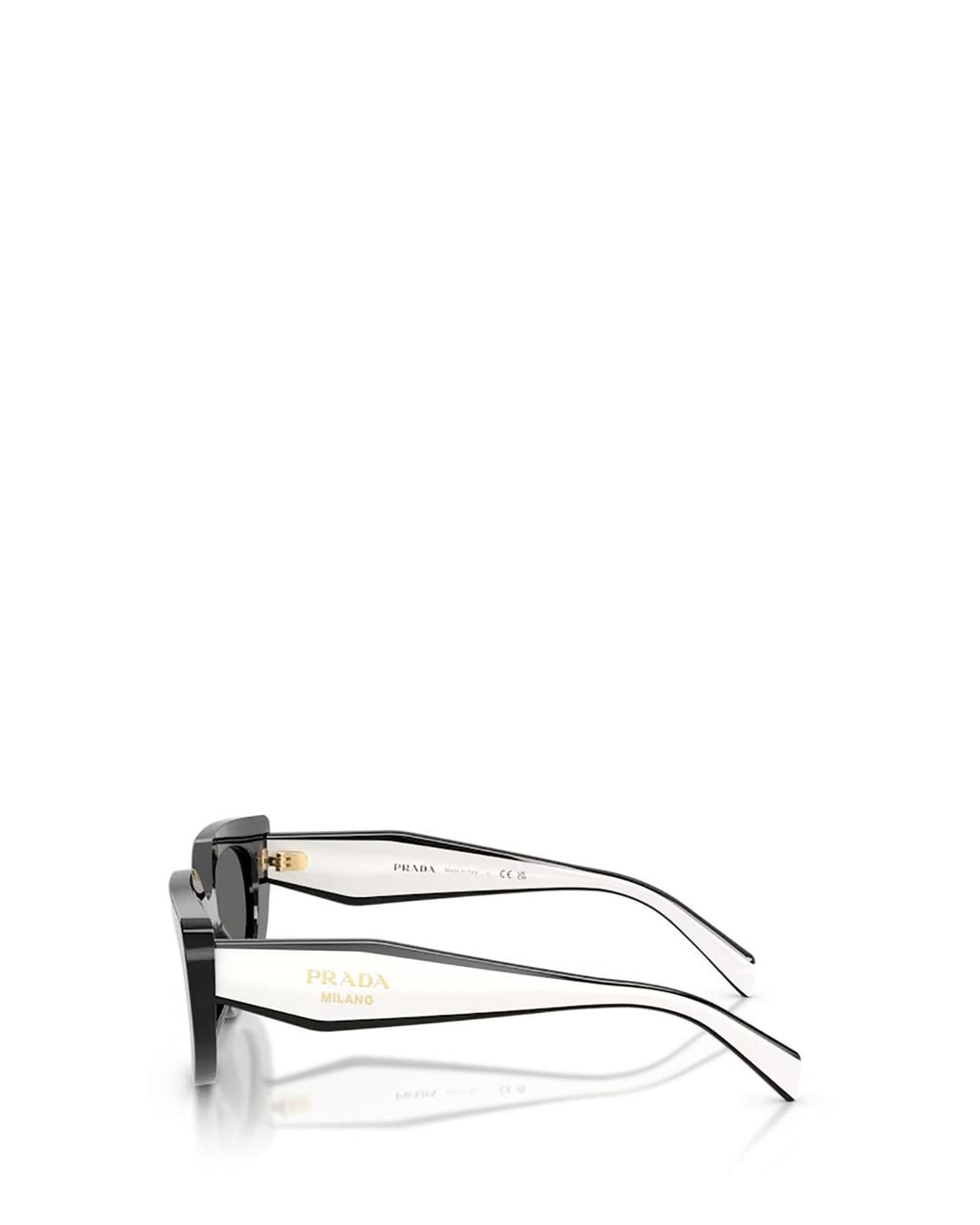 Prada White Eyewear Oval Frame Sunglasses
