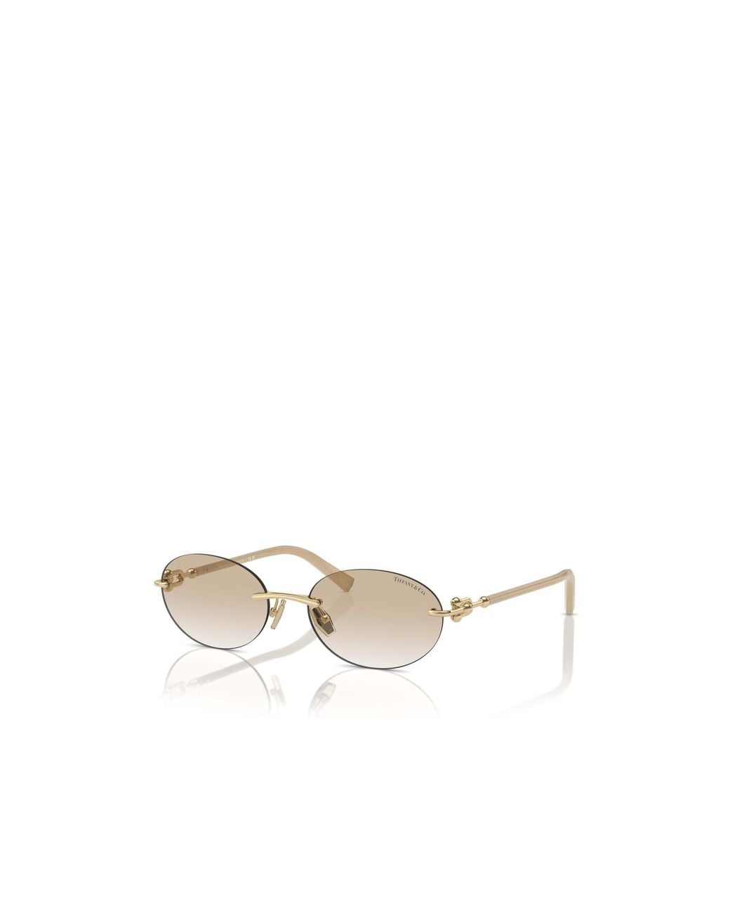 Tiffany & Co White Oval Frameless Sunglasses