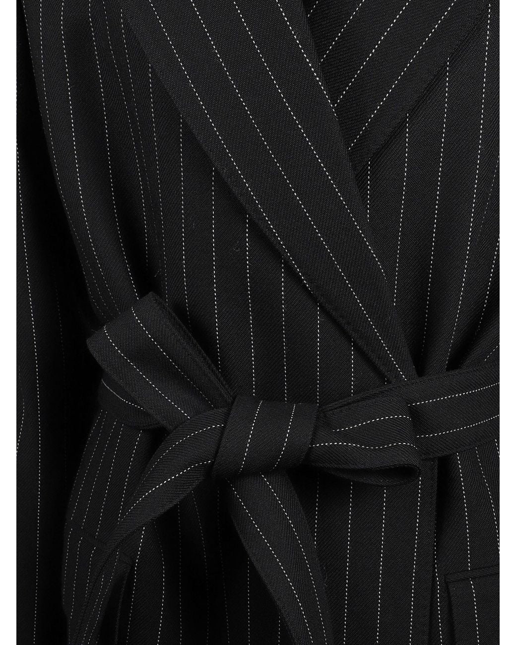 Acne Black Peaked Lapel Trench Coat