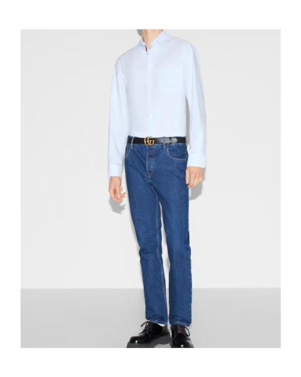 Gucci White Striped Poplin Shirt for men