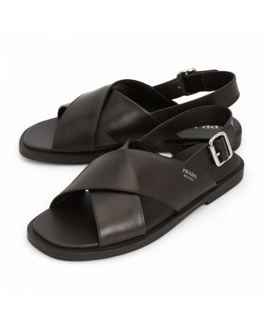 Prada Brown Open-Toe Sandals for men