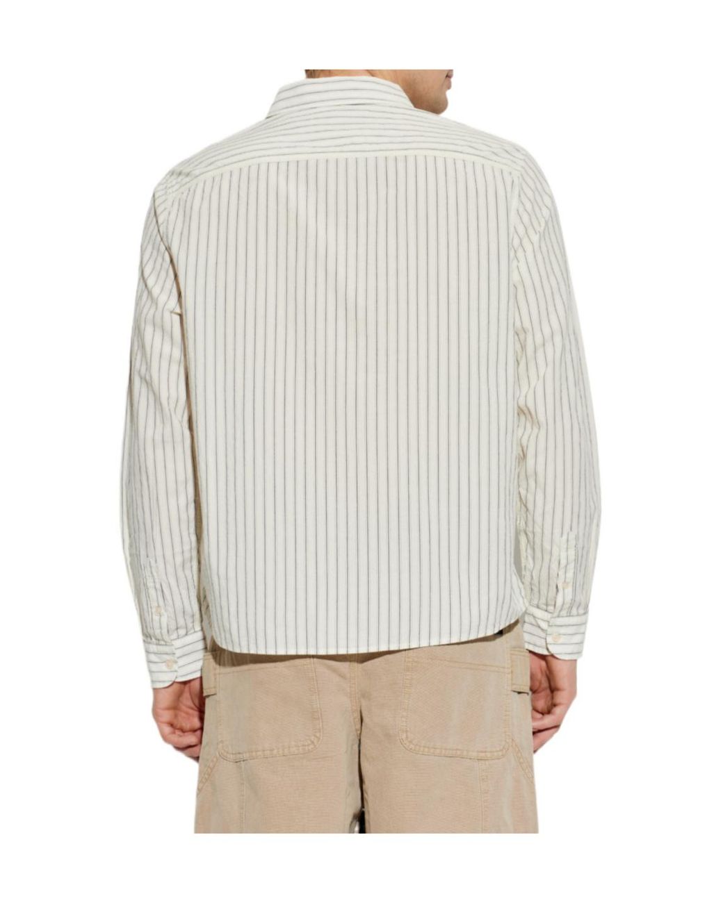 AllSaints White Samuel Logo Stripe Shirt for men