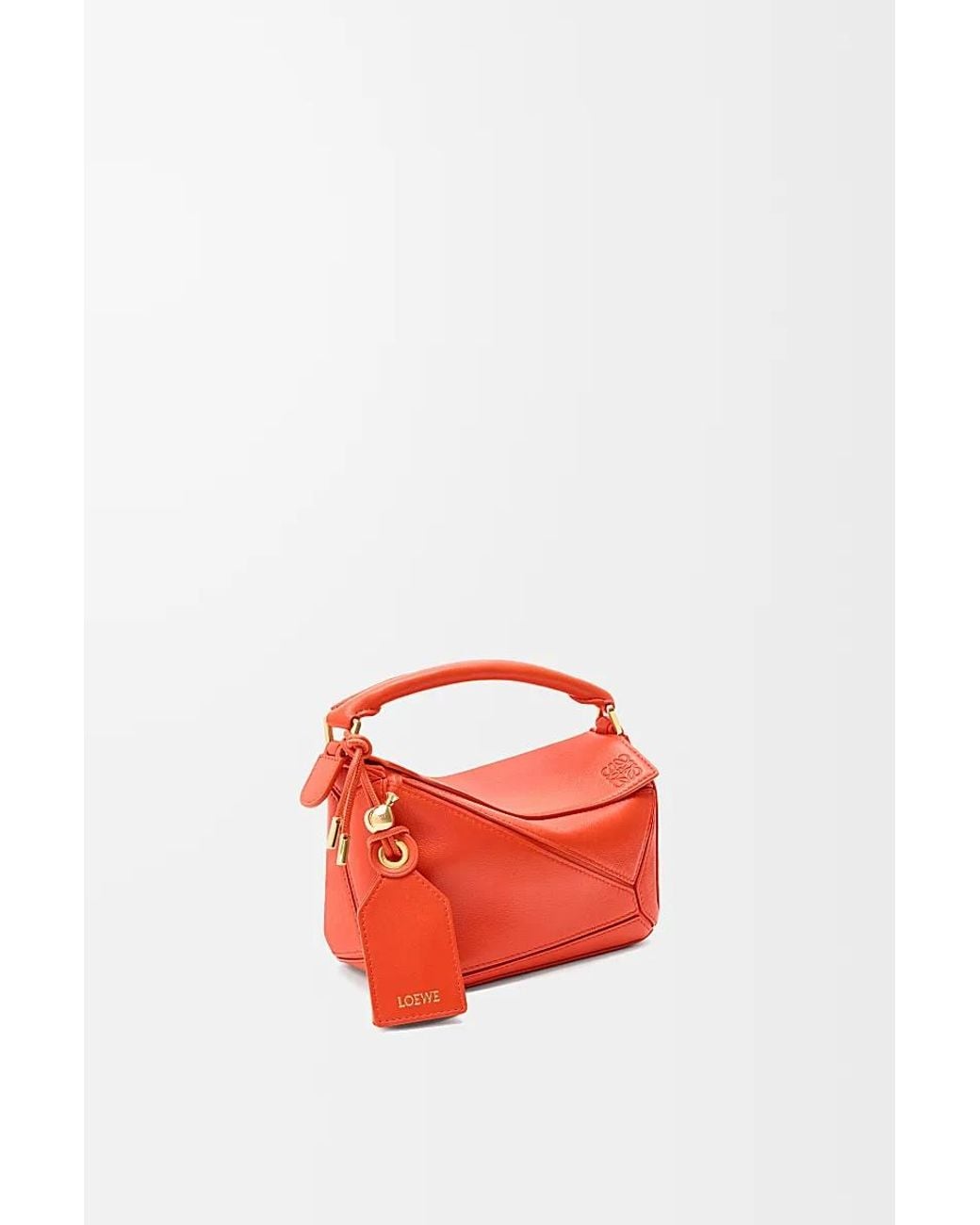 Loewe Red Featherlight Mini Puzzle Bag