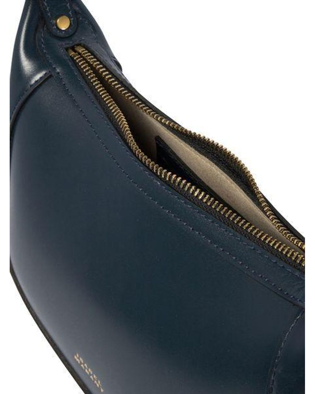 Isabel Marant Blue Oskan Stud Embellished Shoulder Bag