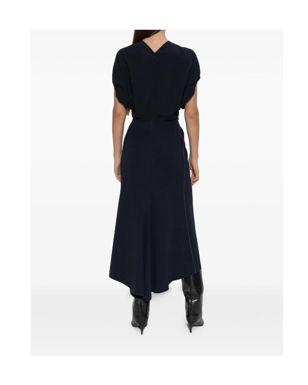 Victoria Beckham Blue Crepe Midi Dress