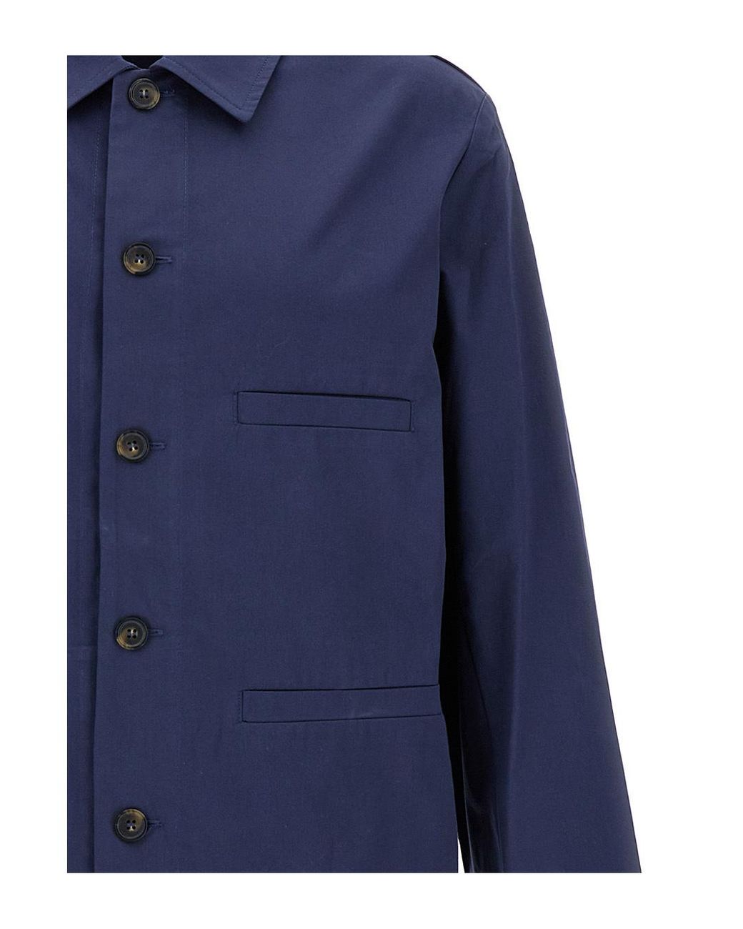 A.P.C. Blue Welt-Pocket Long-Sleeved Shirt for men