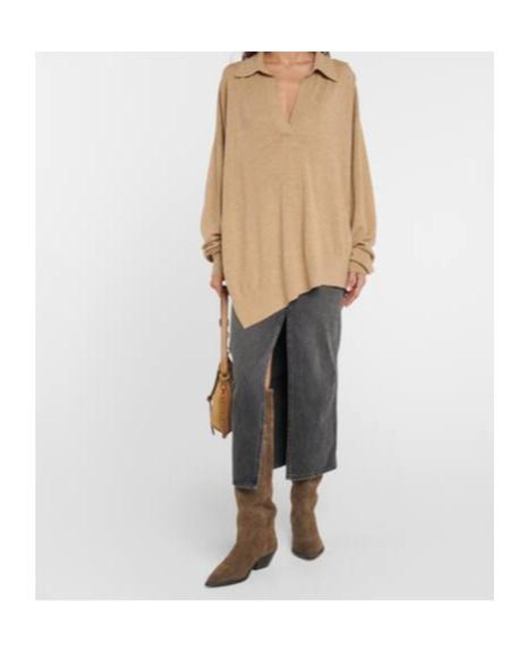Isabel Marant Natural Collared Knit Sweater
