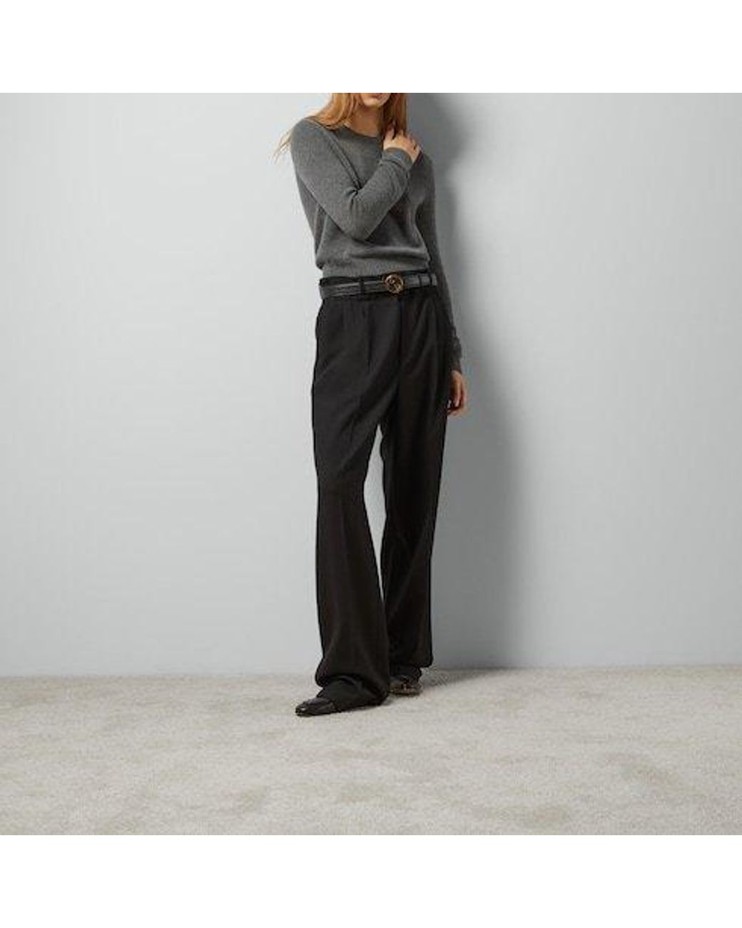 Gucci Black Gathered Elastic Waist Tailored Trousers