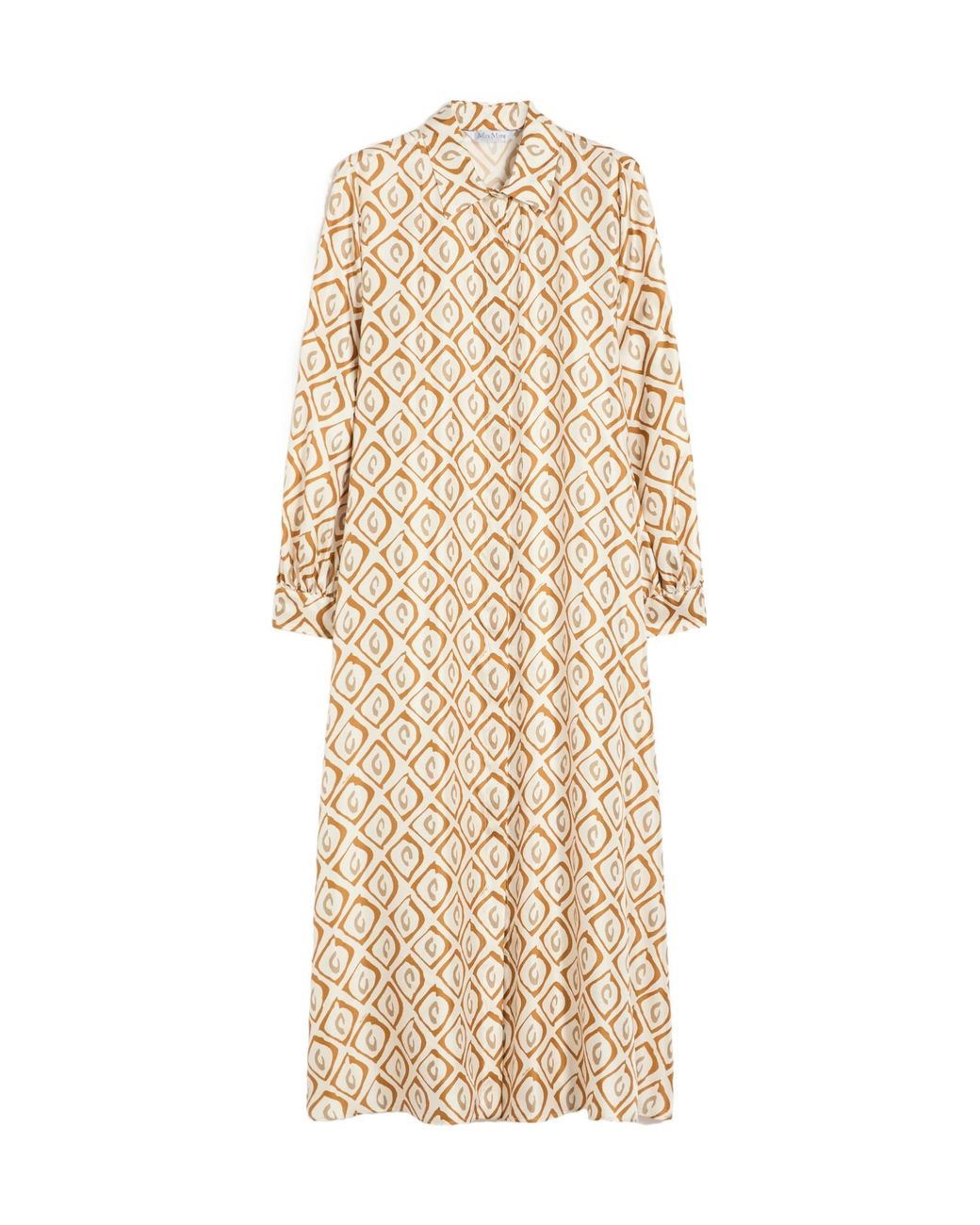 Max Mara Natural Printed Silk Dress