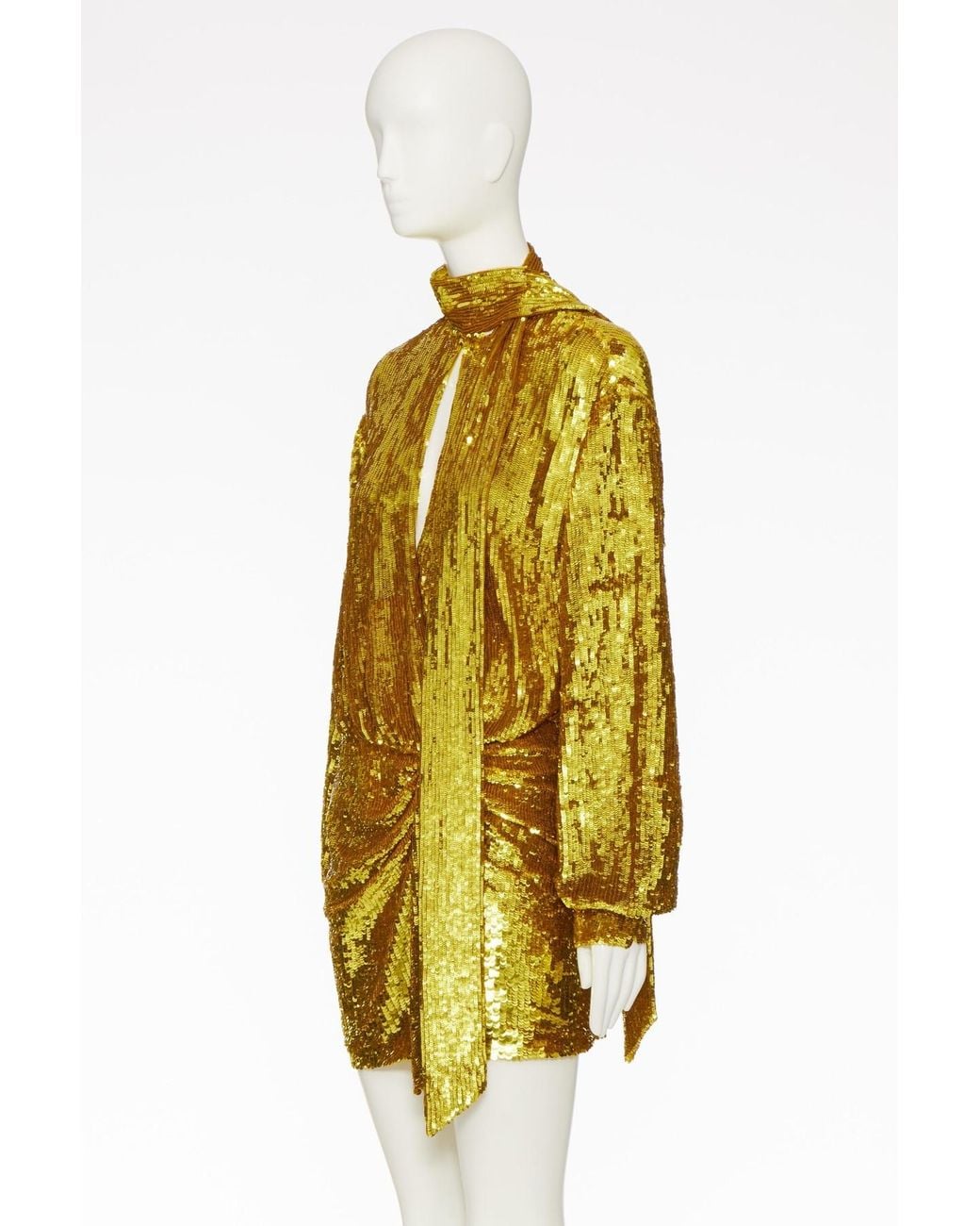 Valentino Metallic Long Sleeve Dress
