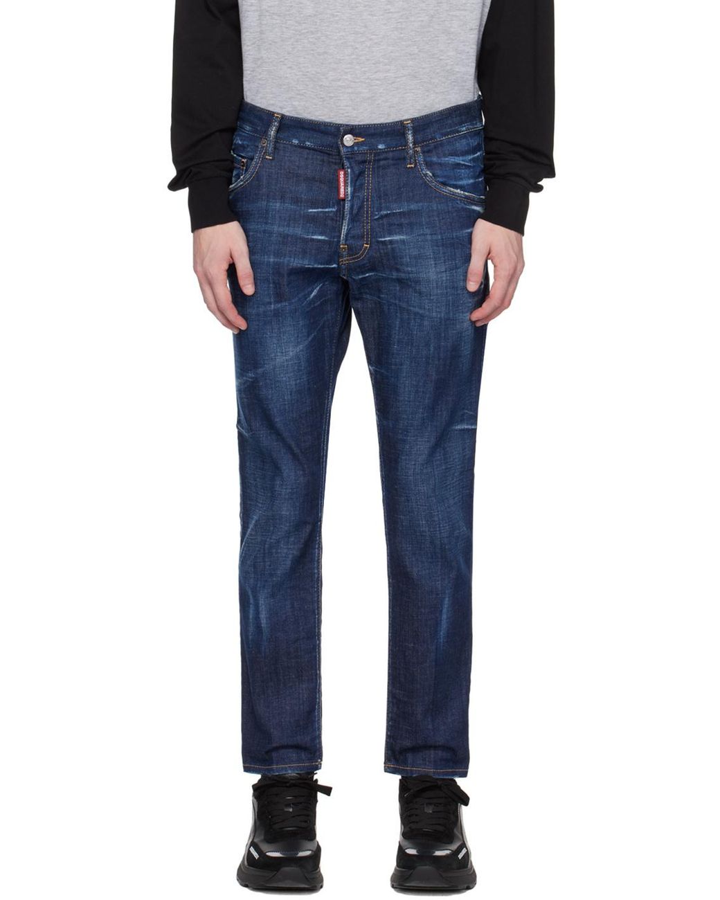 DSquared² Blue ダーク クリーン ウォッシュ スケーター ジーンズ for men