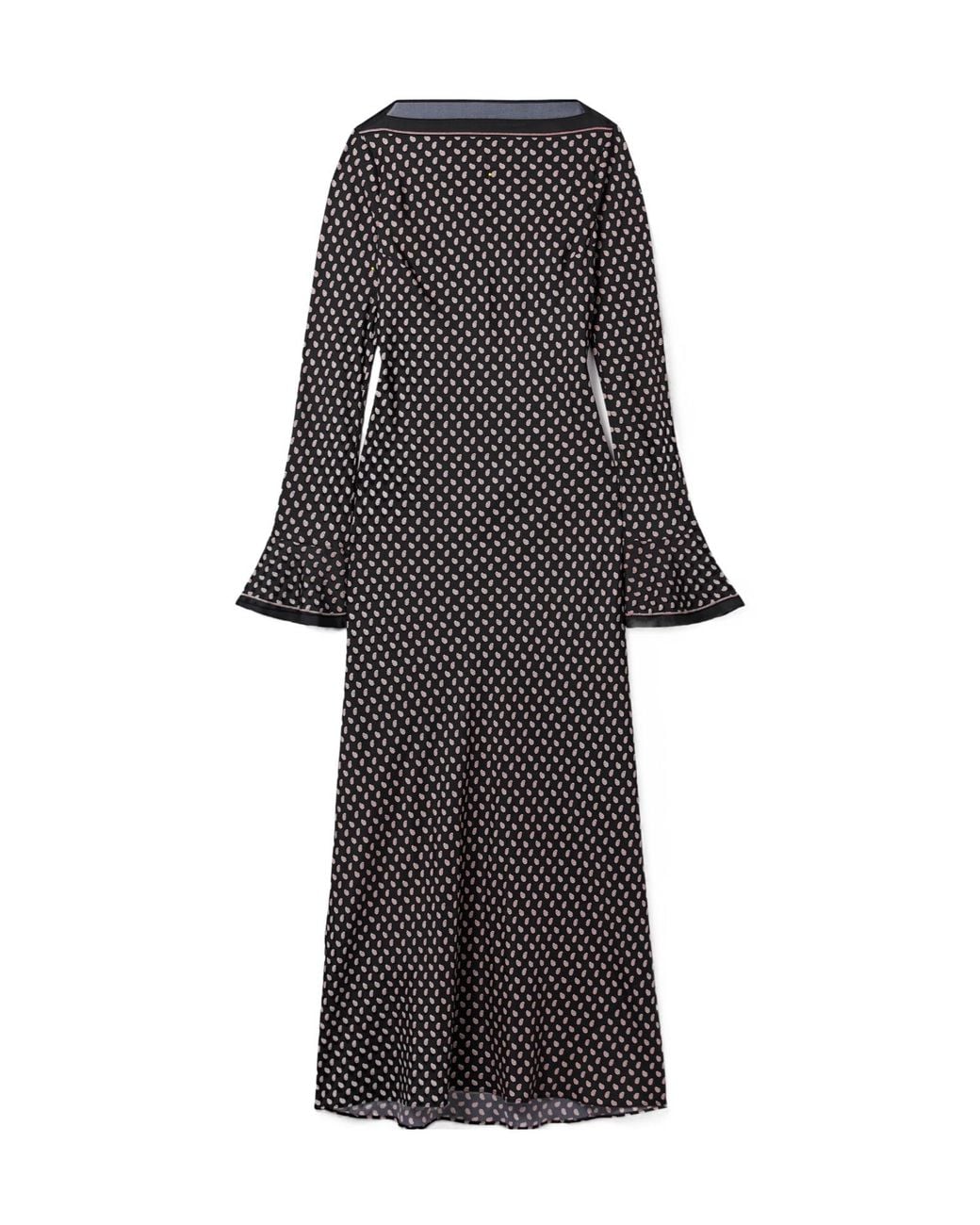 Doen Black Davina Paisley-Print Silk-Blend Twill Midi Dress