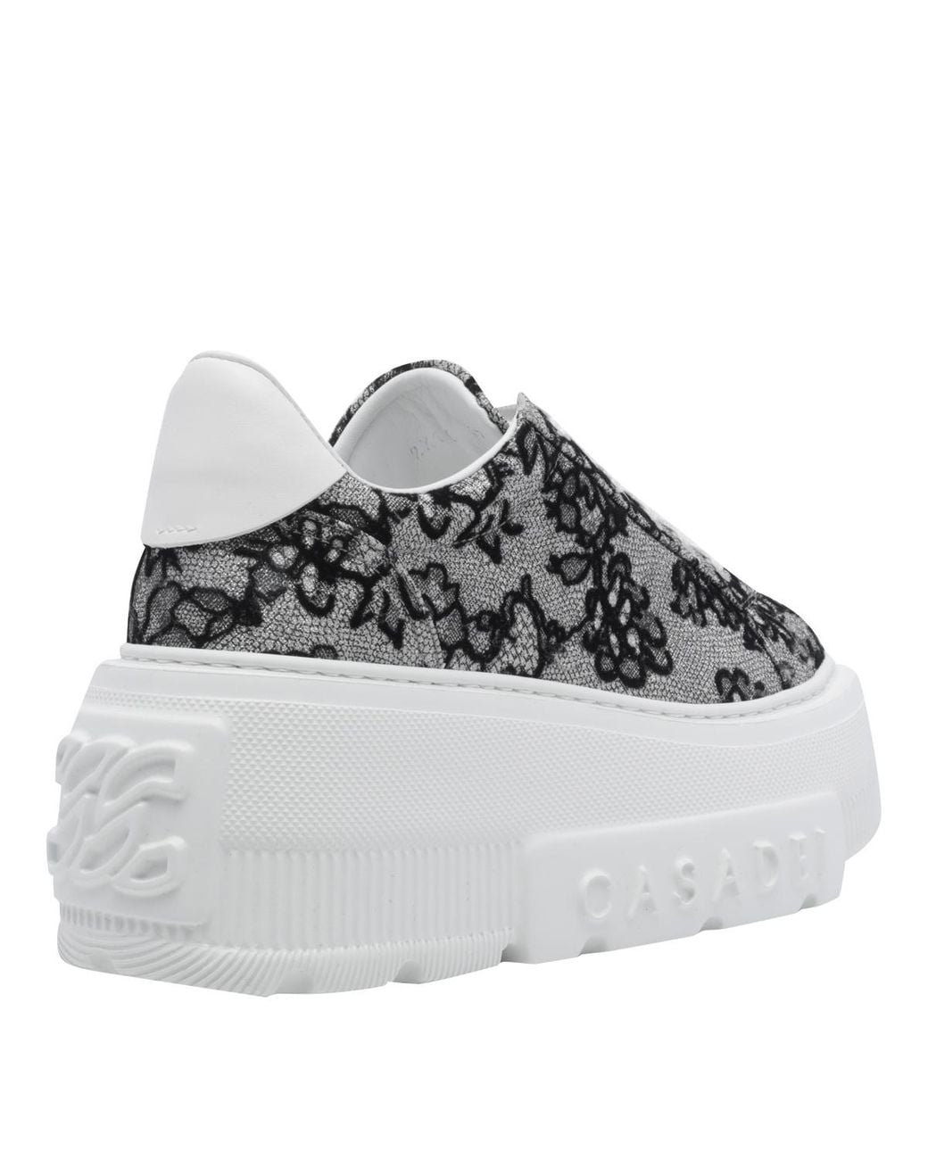 Casadei Gray Nexus Rigel Lace Platform Low-Tops