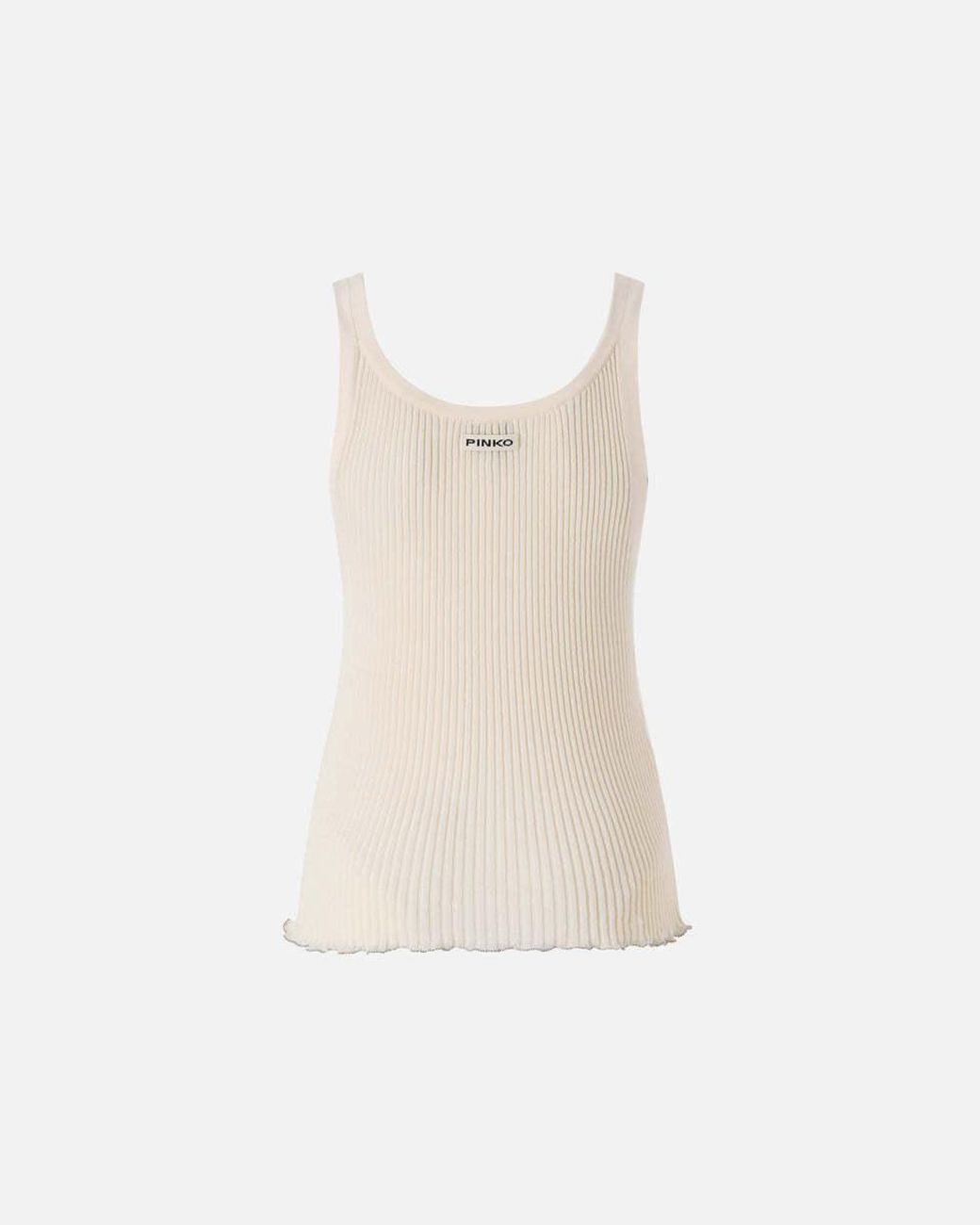 Pinko Natural Ribbed Vest Top