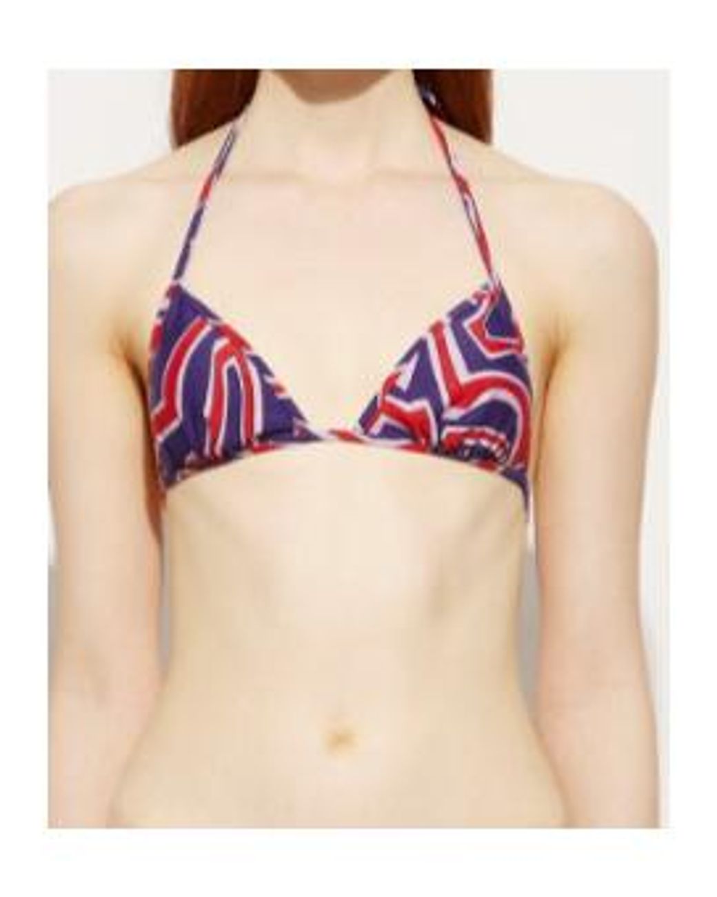 Emilio Pucci Red Pucci Labirinto Print Triangle Bikini Top